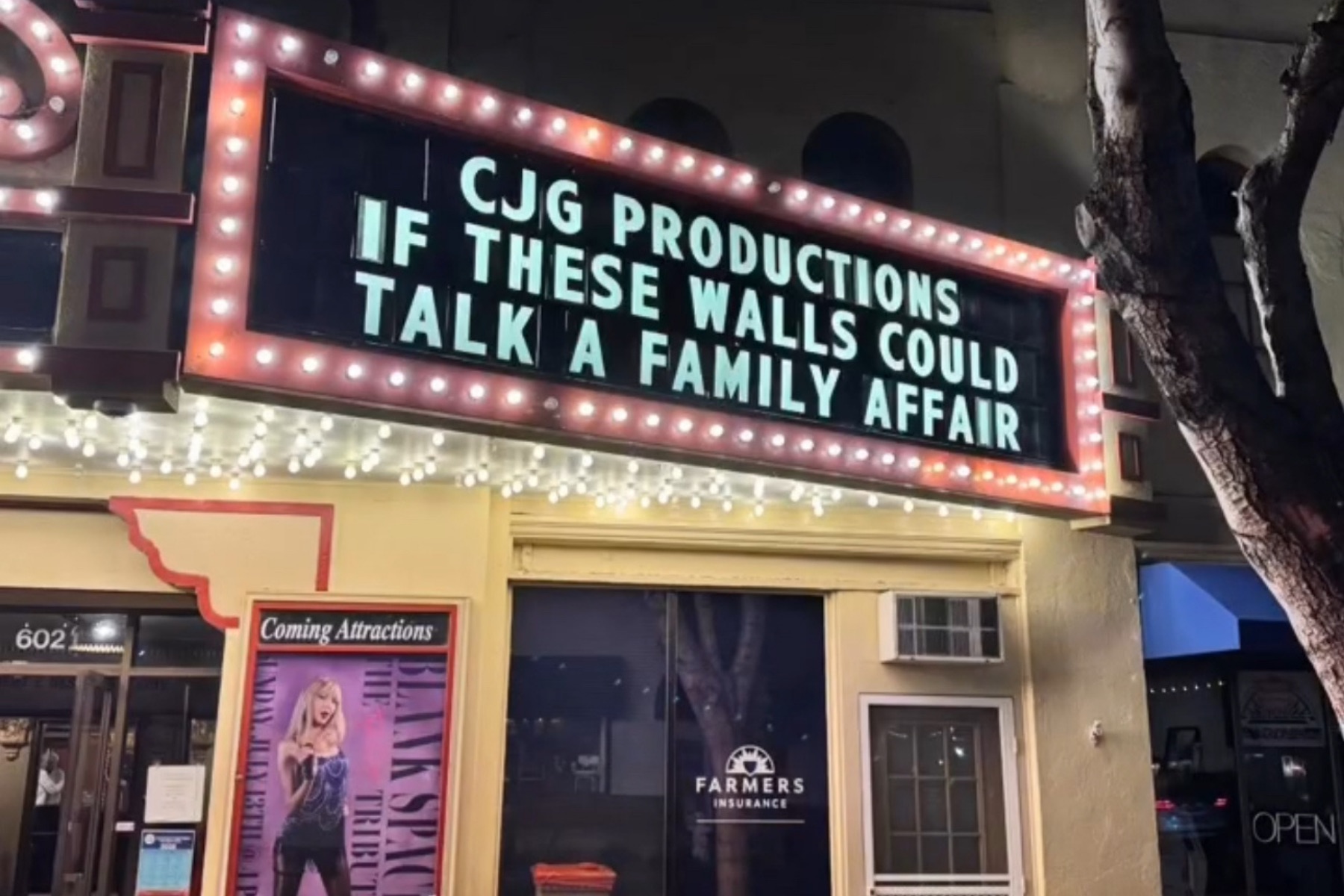 El Campanil Theatre marquee — If These Walls Could Talk: A Family Affair, 2025