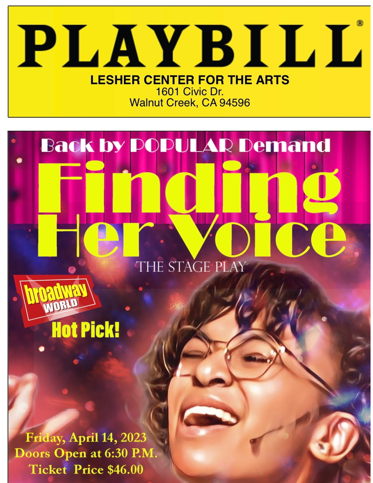 Lesher Center for the Arts playbill — Finding Her Voice, 2023